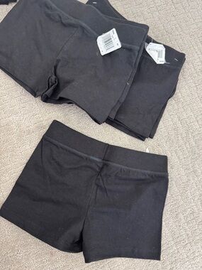 Hanes Black Girls' Cotton Blend Bike Shorts - 8 pcs